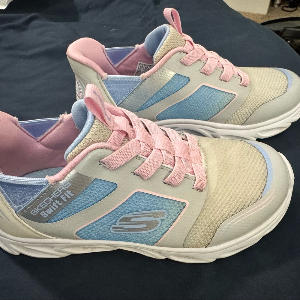 Skechers Kids Sneakers - Pink, Blue, and Cream